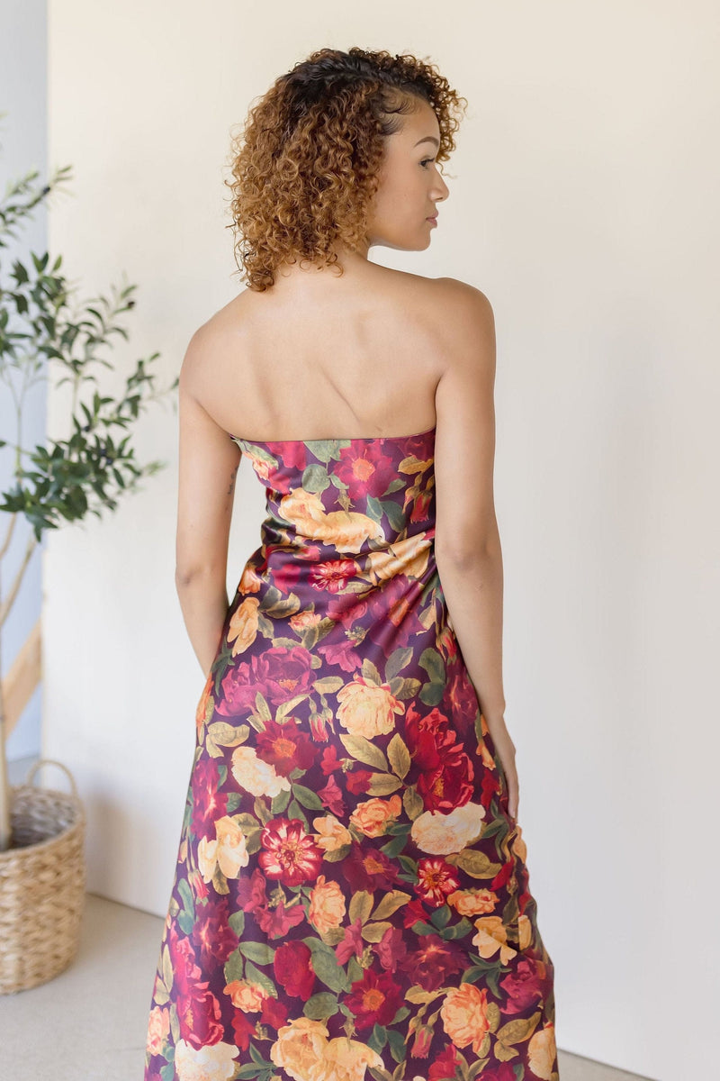 Art Of Bloom Strapless Maxi Dress