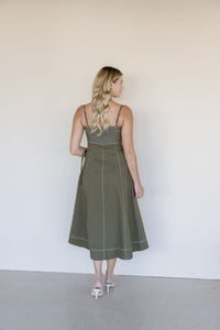 Darby Belted Stitch Detail Maxi Dress