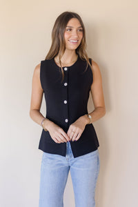 Crystal Button Sweater Vest