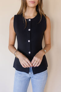 Crystal Button Sweater Vest