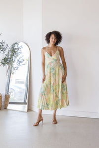 Blythe Floral Plisse Midi Dress