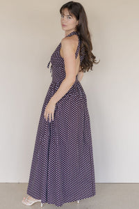 Dotty Darling Low Back Maxi Dress