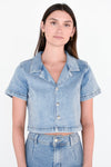 Darling Denim Button Top