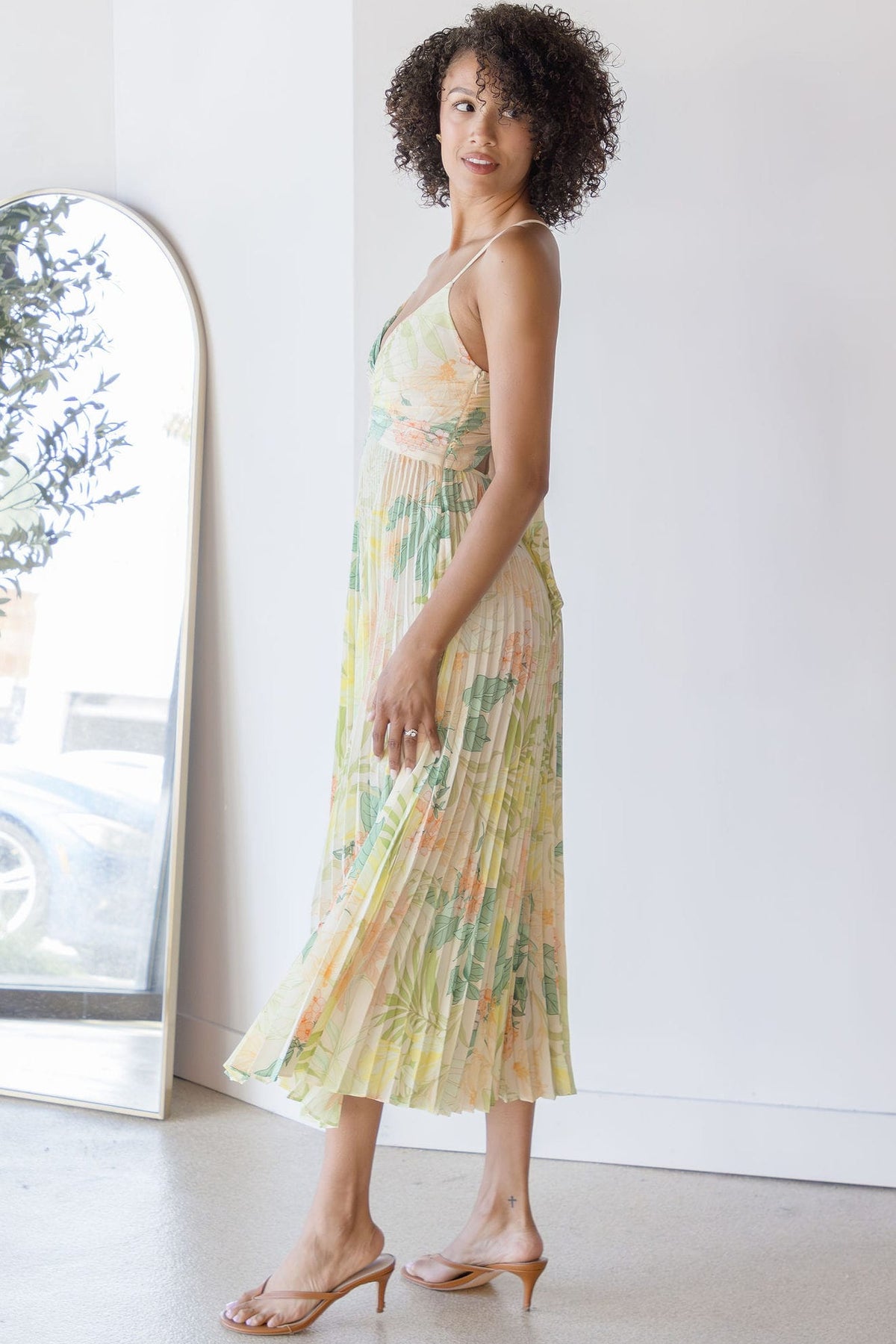 ASTR The Label Blythe Floral Plisse Midi Dress | Wild Dove Boutique