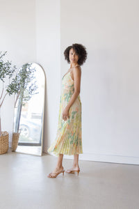 Blythe Floral Plisse Midi Dress