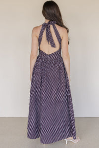 Dotty Darling Low Back Maxi Dress