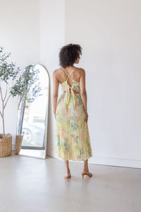 Blythe Floral Plisse Midi Dress