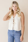 Nessa Ribbed Tie Front Vest