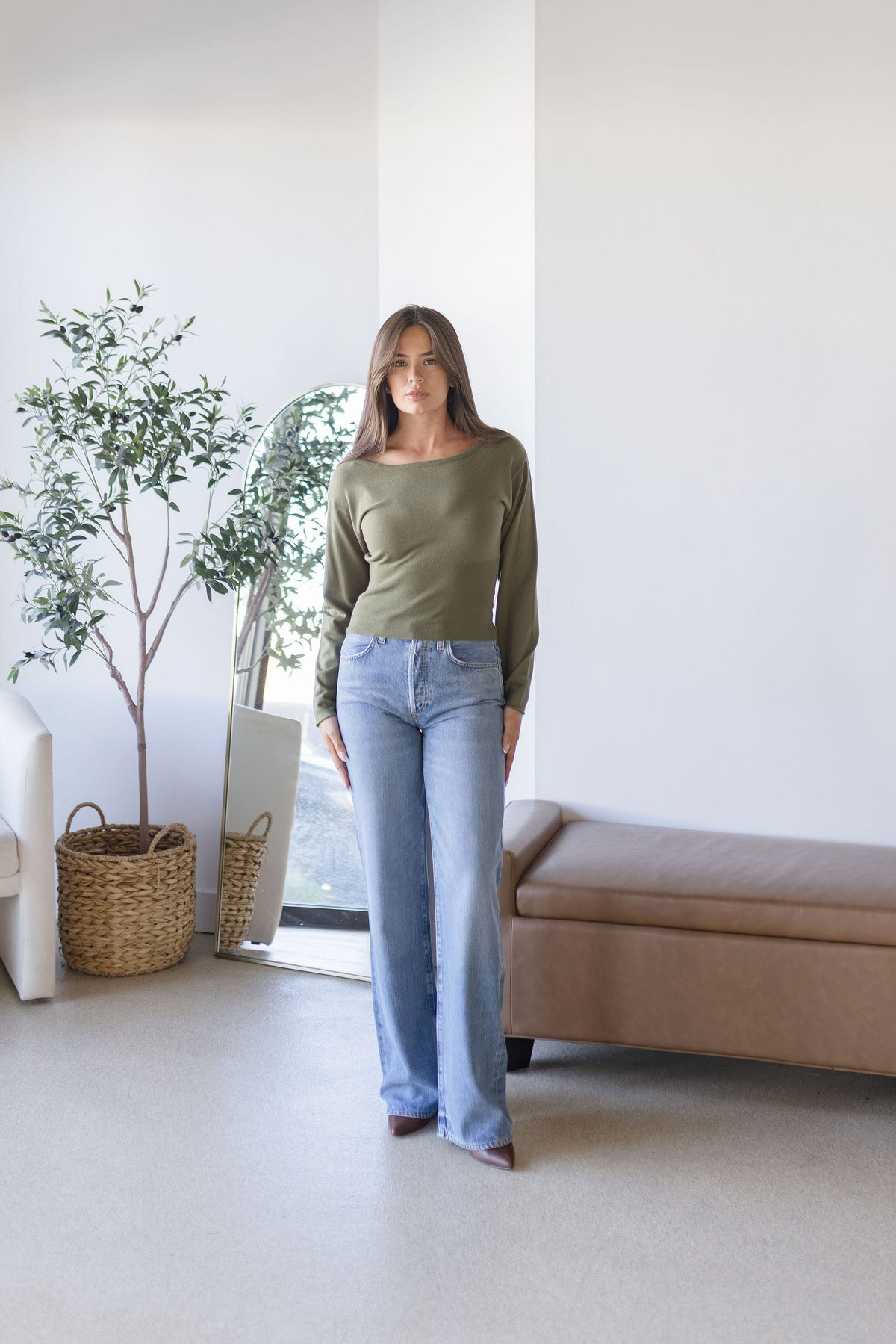Nerina Boat Neck Long Sleeve Top