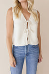 Nessa Ribbed Tie Front Vest