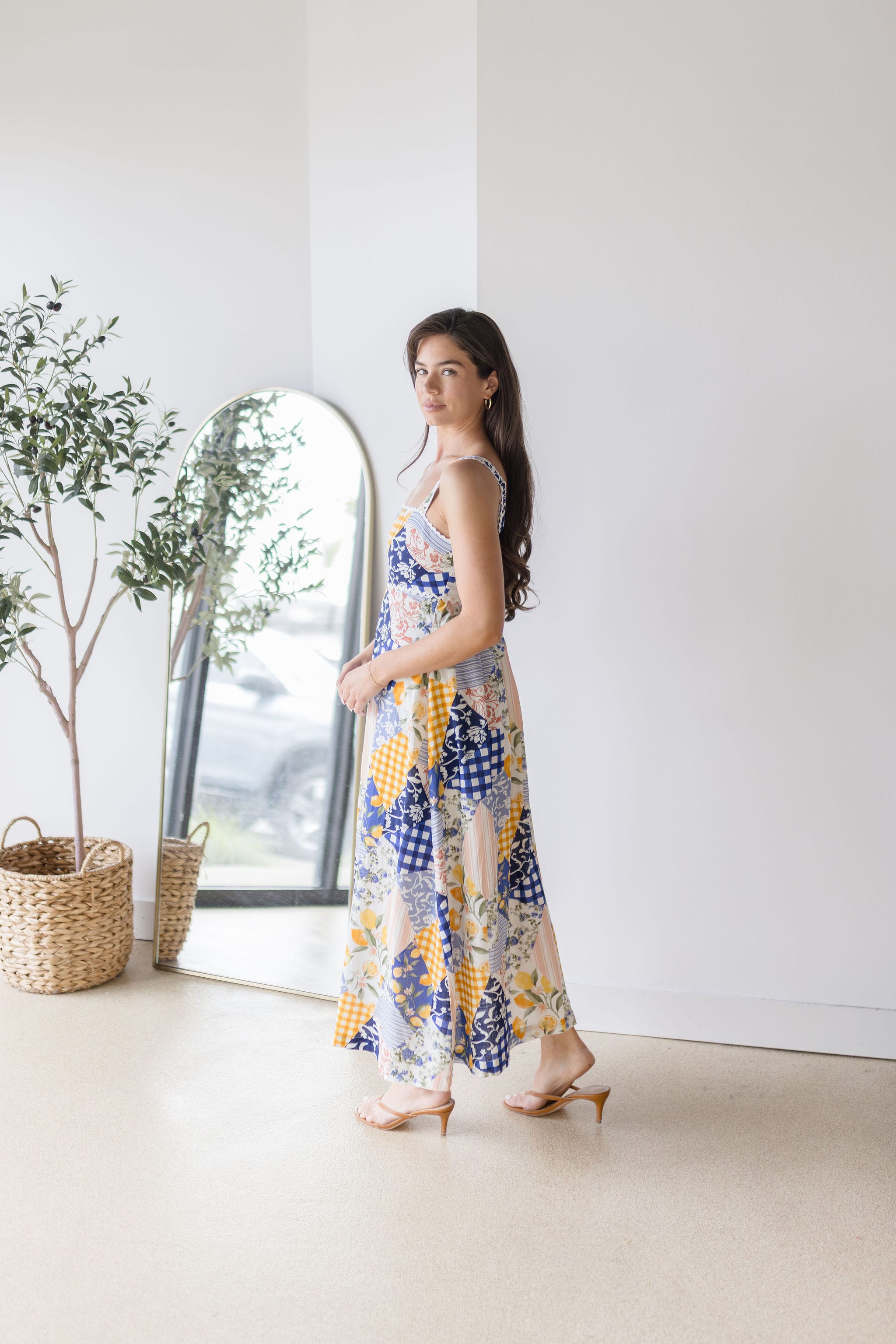 Color Study Patchwork Midi Dress
