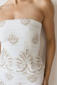 Briar Embroidered Strapless Mini Dress