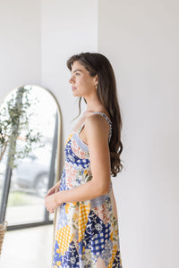 Color Study Patchwork Midi Dress