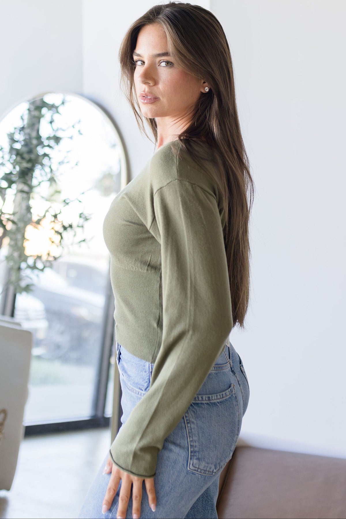 Nerina Boat Neck Long Sleeve Top