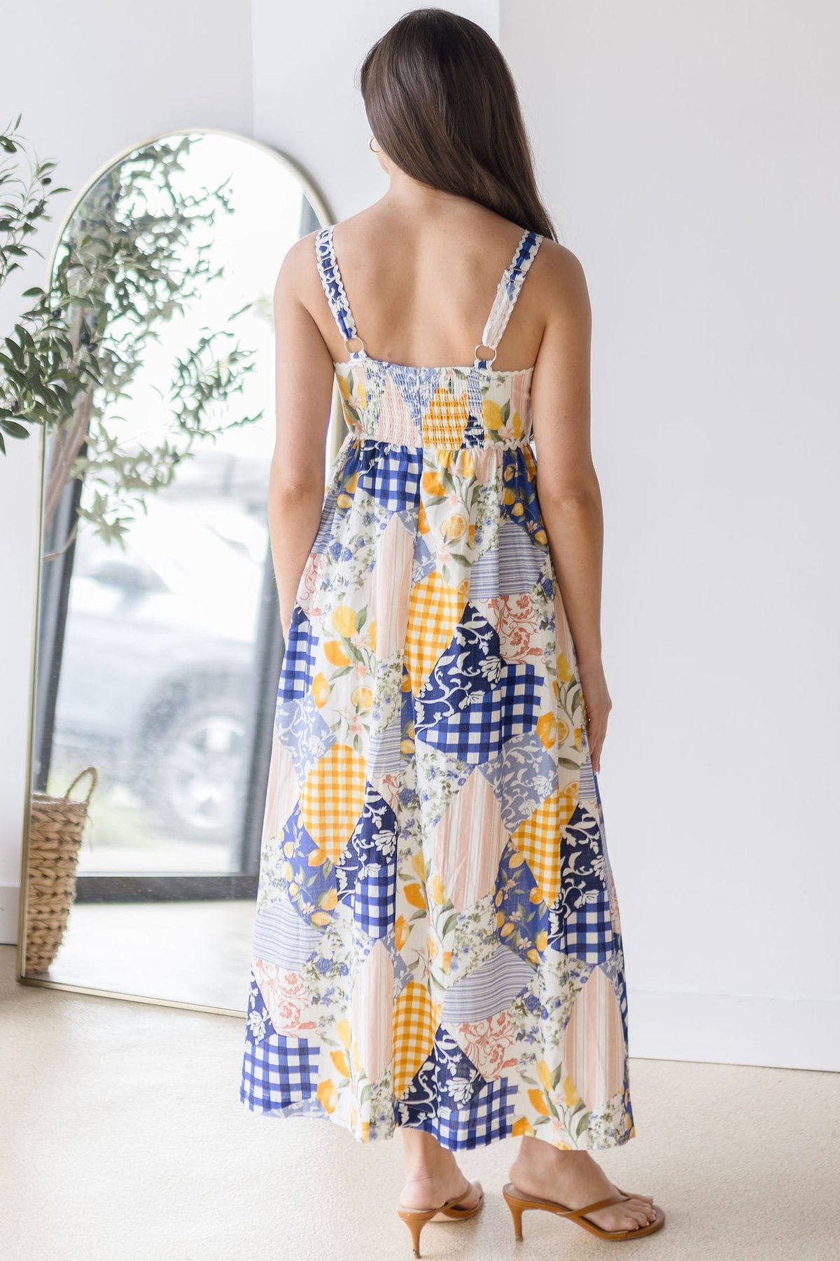 patchwork midi dress MOON RIVER Women's Print Cotton - Blue Allie is 55 with Color:M-Dusty Rose dance praise 900+ Whites ideas in