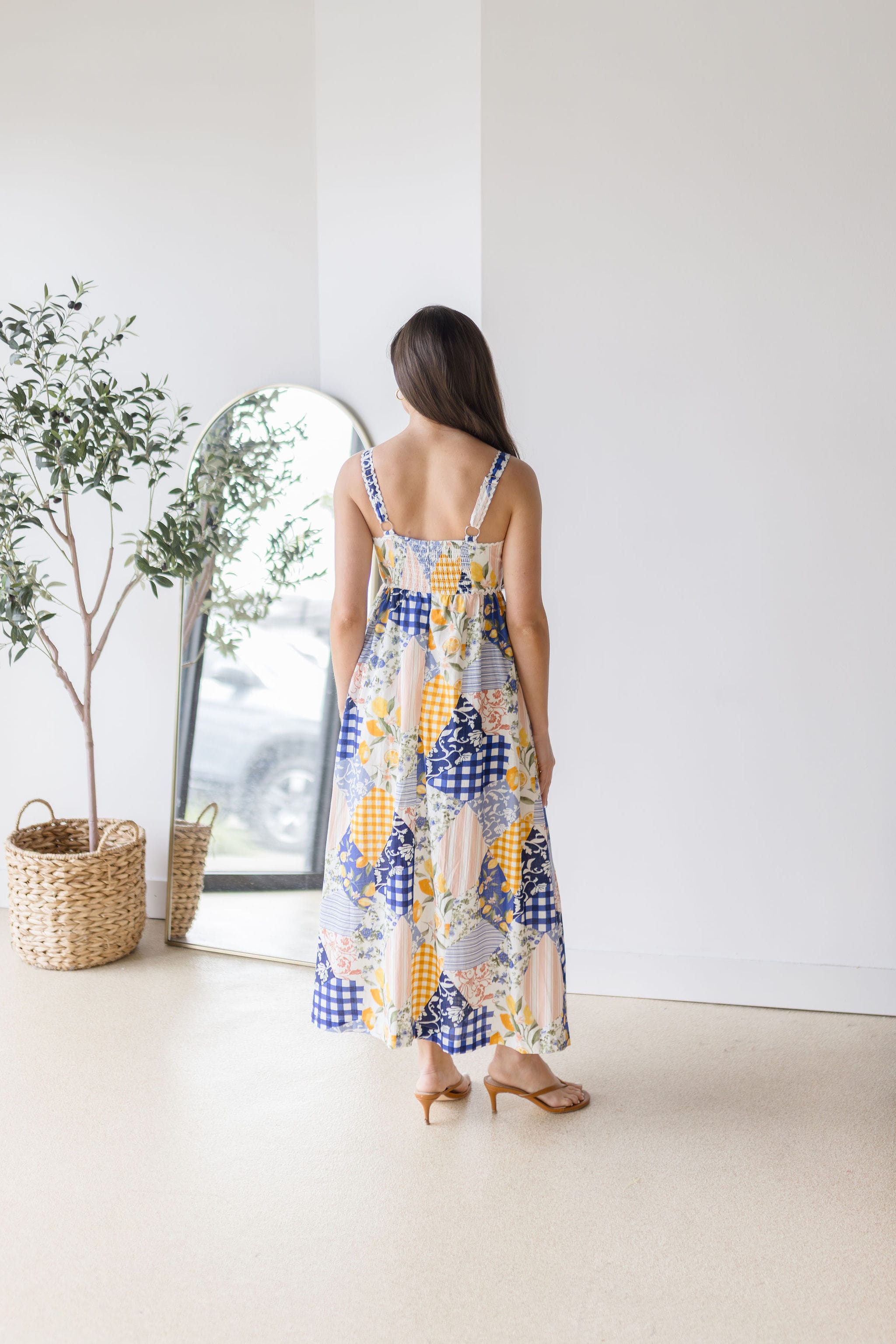 Color Study Patchwork Midi Dress