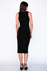 Celine Square Neck Knit RIbbed Dress