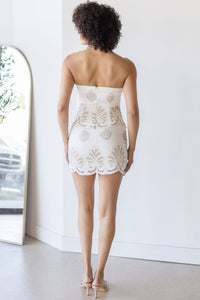 Briar Embroidered Strapless Mini Dress