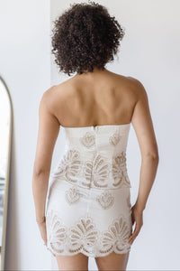 Briar Embroidered Strapless Mini Dress