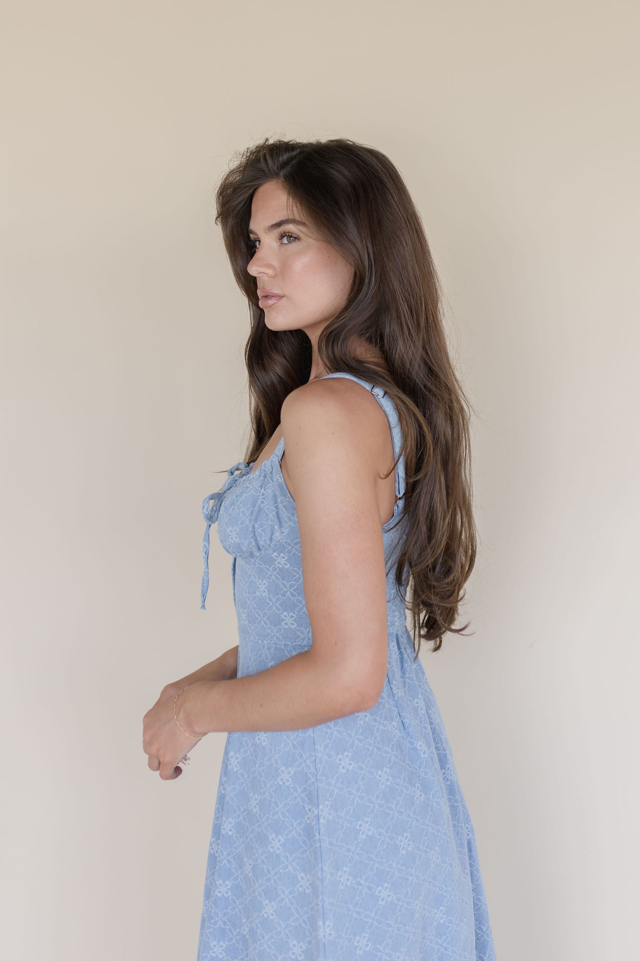 Gardenia Darling Embroidered Corset Midi Dress