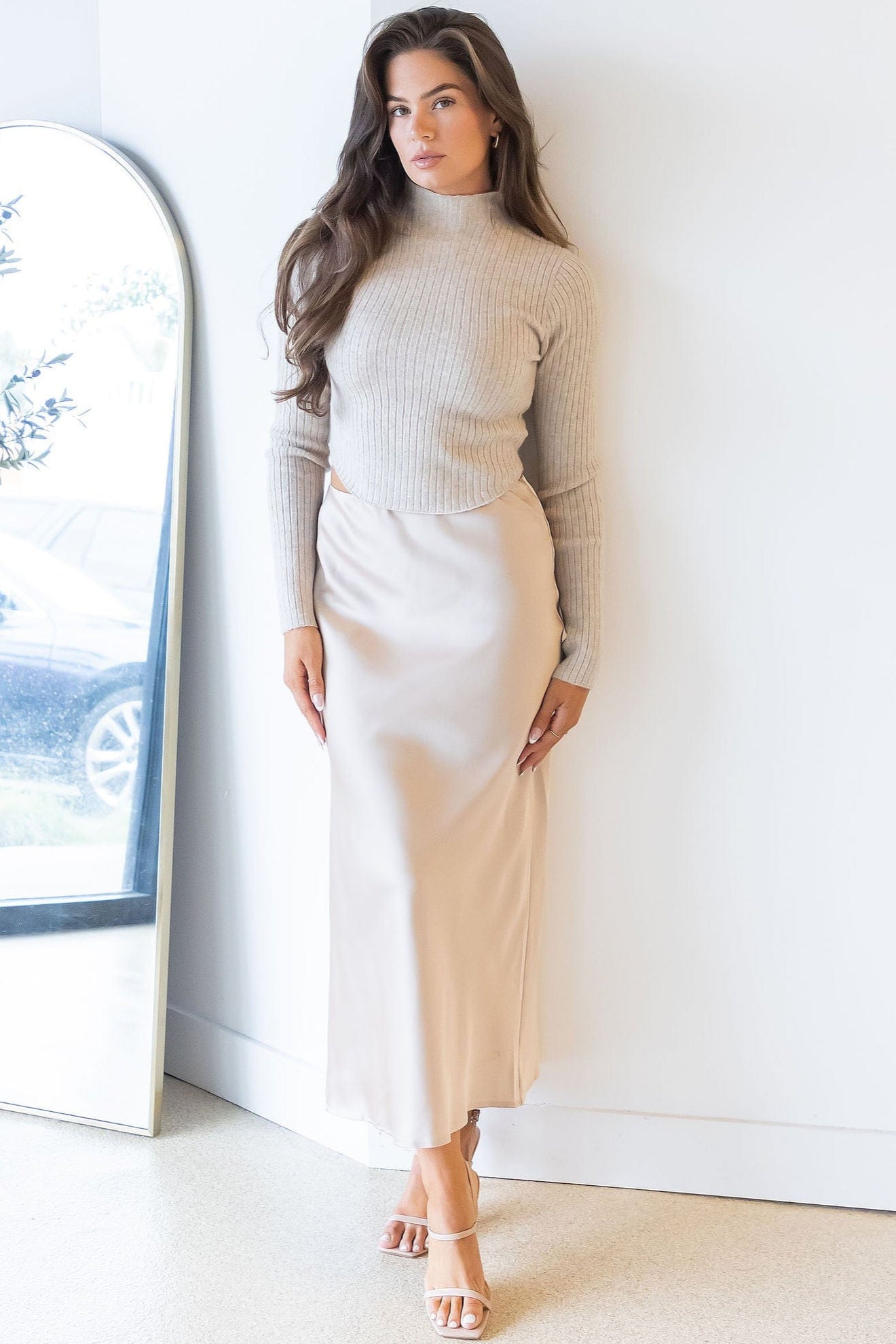 Ruthie Satin Midi Skirt Ruthie Satin Midi Skirt