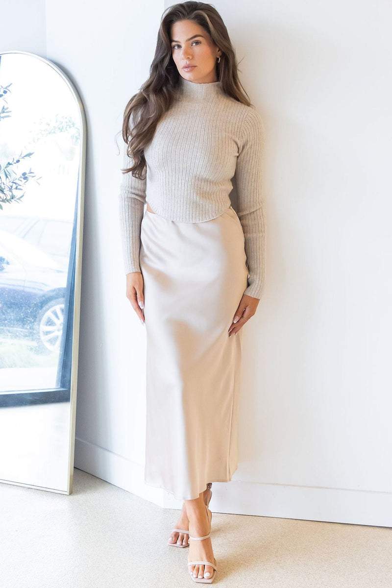 Marta Ribbed Mock Neck Cropped Sweater Marta Ribbed Mock Neck Cropped Sweater