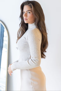 Marta Ribbed Mock Neck Cropped Sweater Marta Ribbed Mock Neck Cropped Sweater