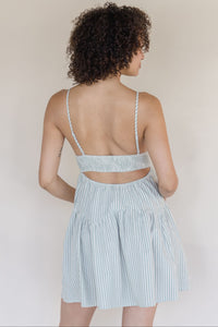Ocean Lines Cut Out Pleated Mini Dress