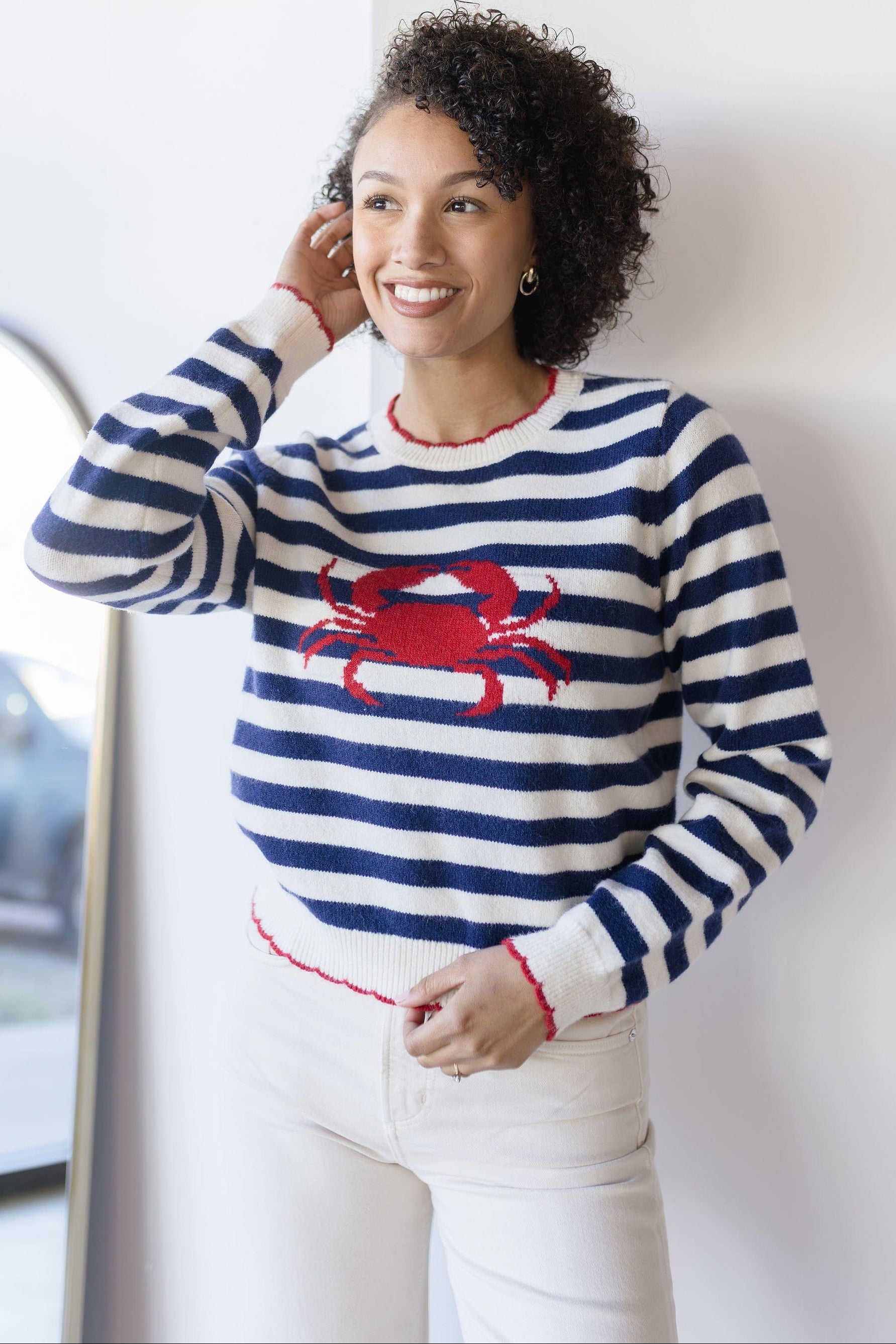 Seaworthy Scalloped Sweater
