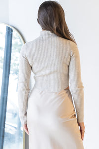 Marta Ribbed Mock Neck Cropped Sweater Marta Ribbed Mock Neck Cropped Sweater