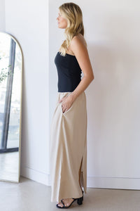 Celeste Linen Mix Tube Top Midi Dress Celeste Linen Mix Tube Top Midi Dress