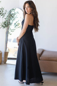Annie Lace Back Halter Maxi Dress