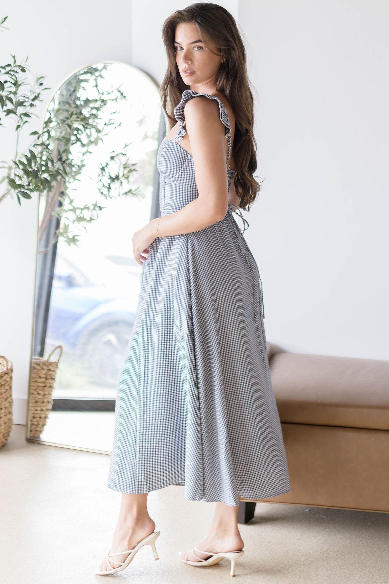 Wylda Gathered A-Line Midi Skirt