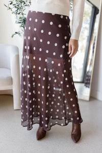Blythe Sheer Polka Dot Midi Skirt