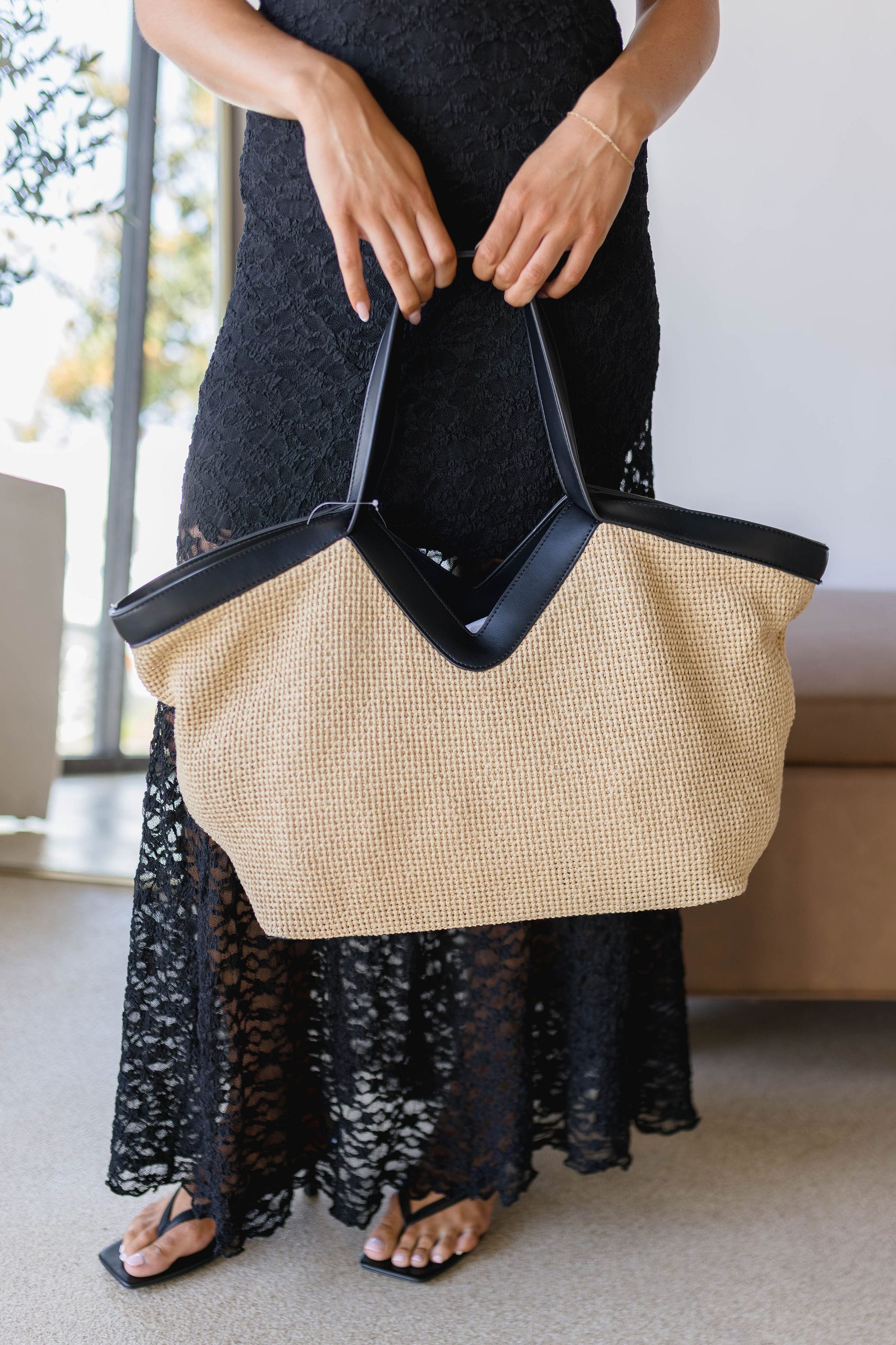 Avilla Raffia Carryall Tote