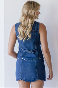 Scalloped Detail Denim Mini Skirt