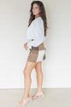 Elva Patch Work Suede Mini Skirt Elva Patch Work Suede Mini Skirt