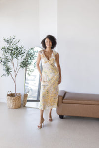 Carter Ruffle Neck Maxi Dress