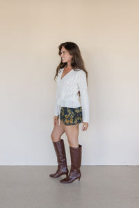 Josephine Lace Tie Waist Knit Cardigan