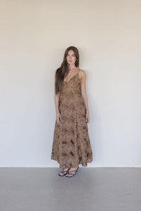 Elianna Stitch Detail Open Back Maxi Dress