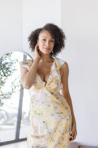 Carter Ruffle Neck Maxi Dress