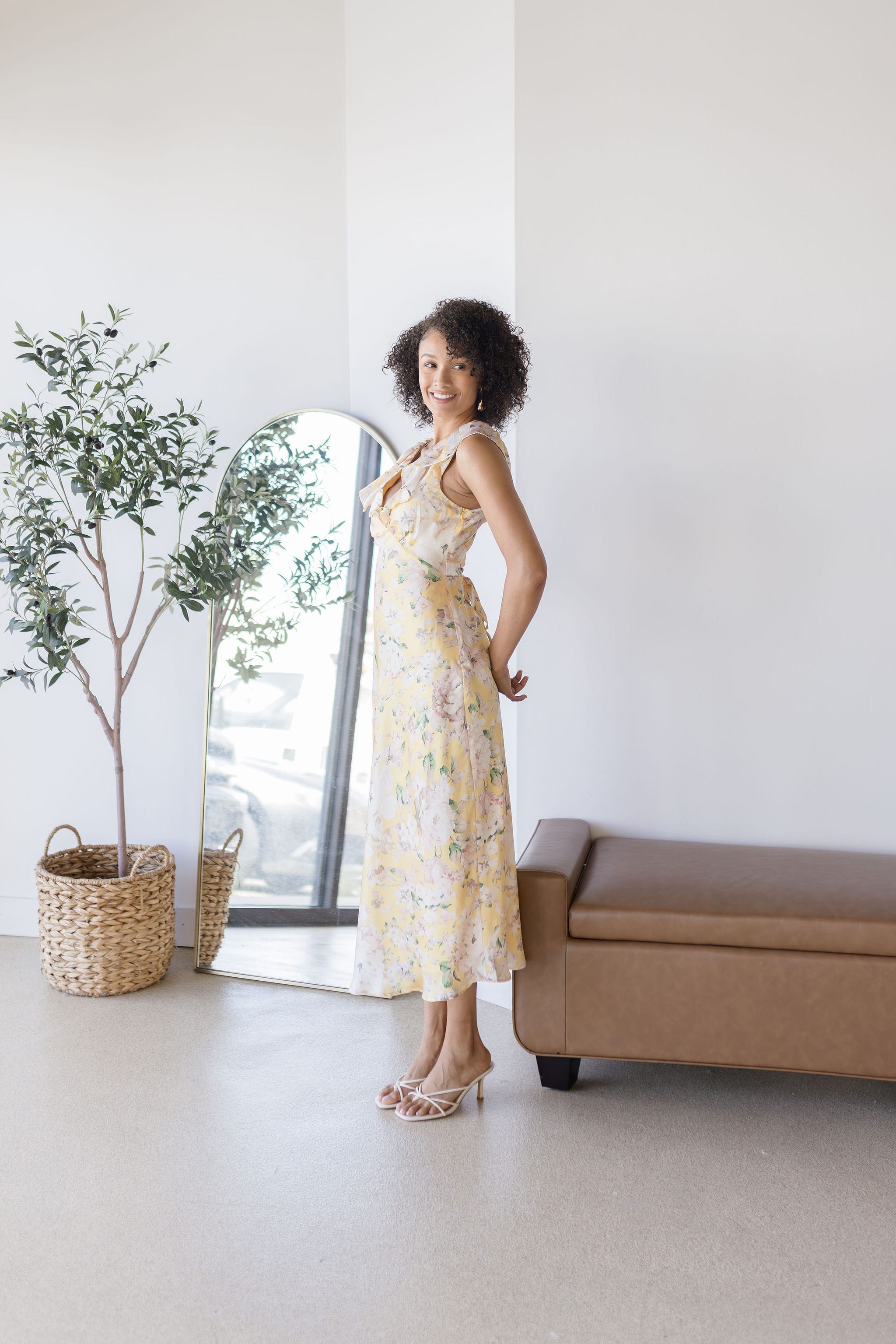 Carter Ruffle Neck Maxi Dress