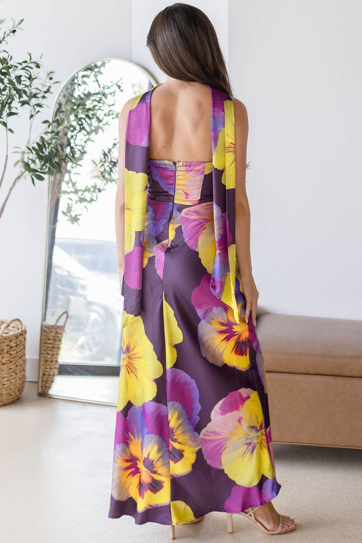 Amora Strapless Maxi Dress With Scarf