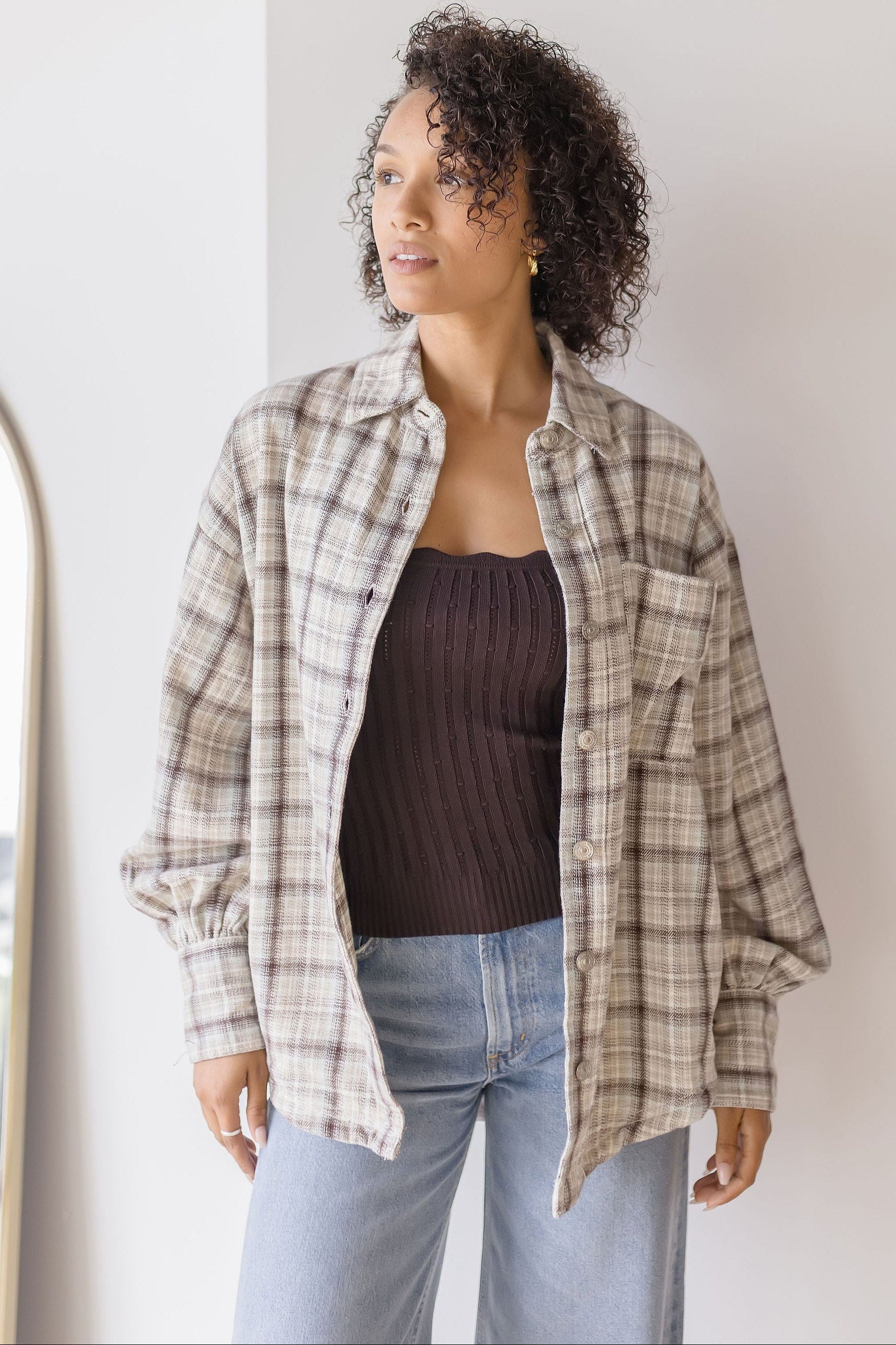 Free People Ashley Plaid Shirt| Wild Dove Boutique | San Diego,CA