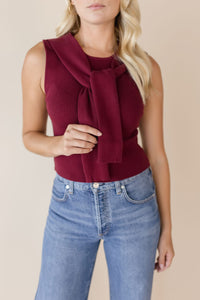 Myra Faux Sweater Tie Knit Tank