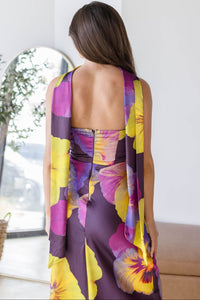 Amora Strapless Maxi Dress With Scarf