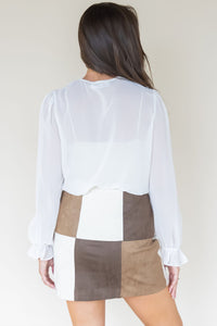 Lilou Lace Up Ruffle Blouse Lilou Lace Up Ruffle Blouse