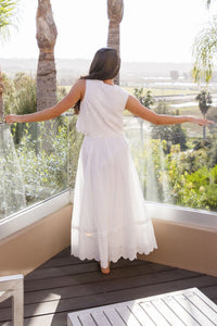 Valencia Scalloped Midi Skirt