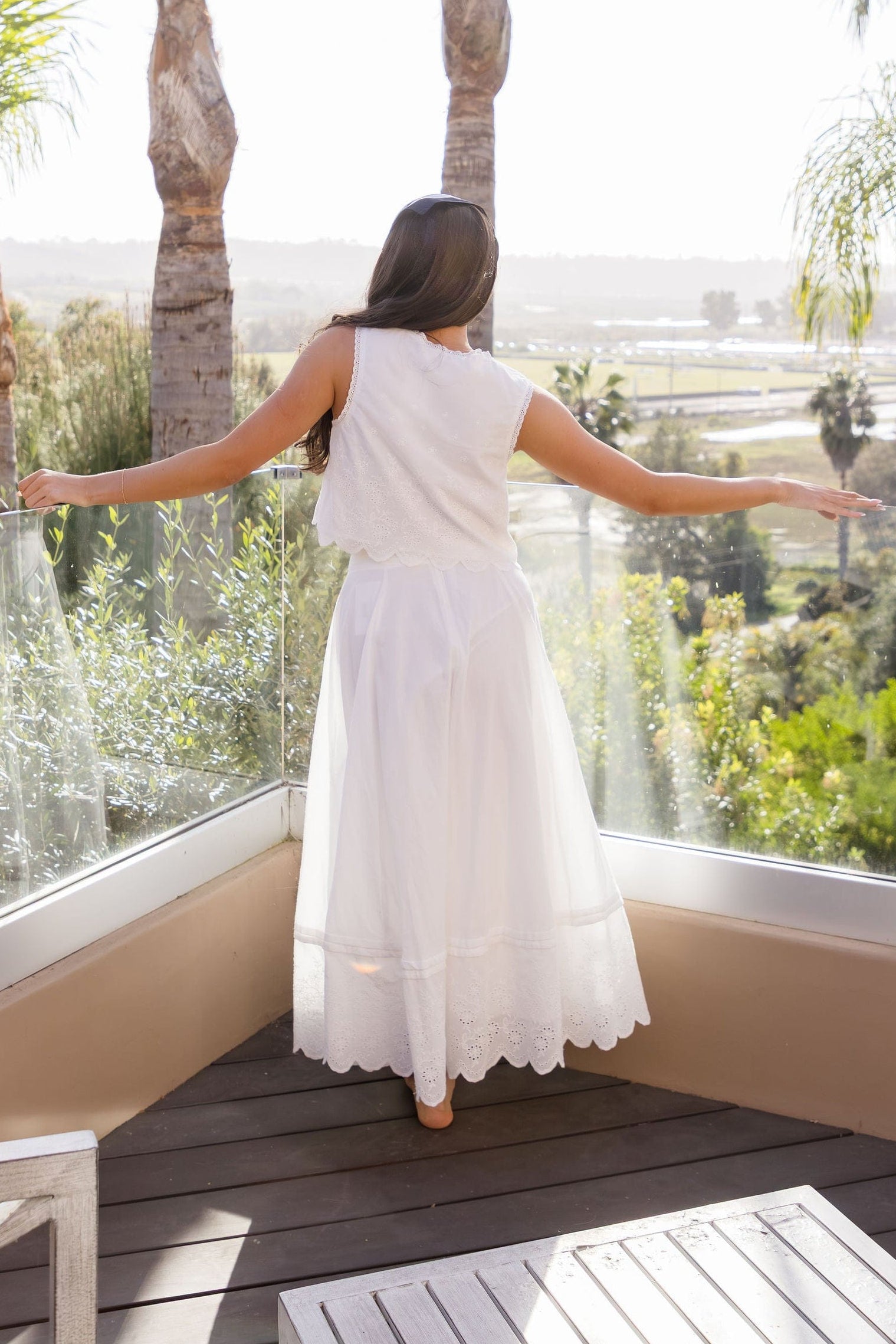 Valencia Scalloped Midi Skirt