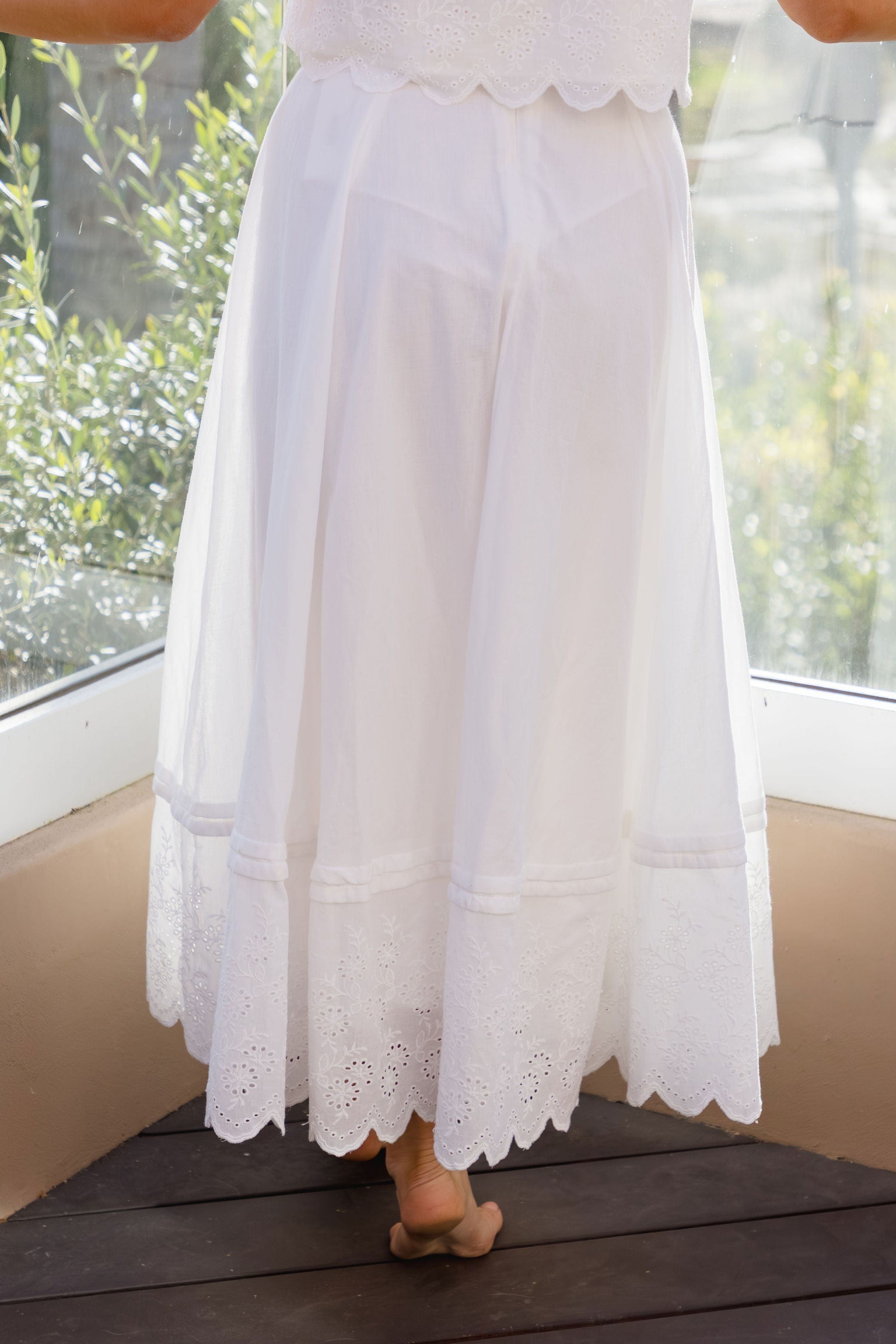 Valencia Scalloped Midi Skirt
